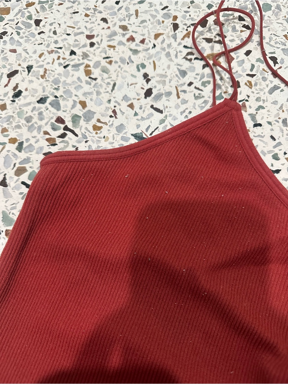 Gilly Hicks Ribbed Bralette Crop - Rust Color - Picture 2 of 3